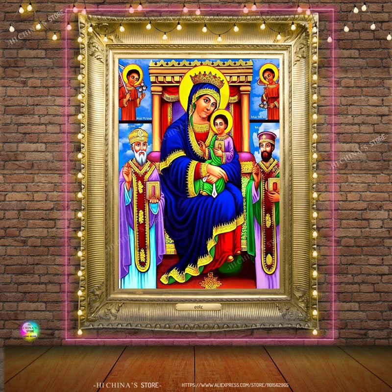 Virgin Mary & Jesus Nativity Wall Tapestry