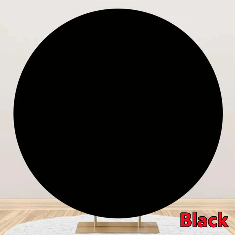 Solid black circular photo backdrop for events