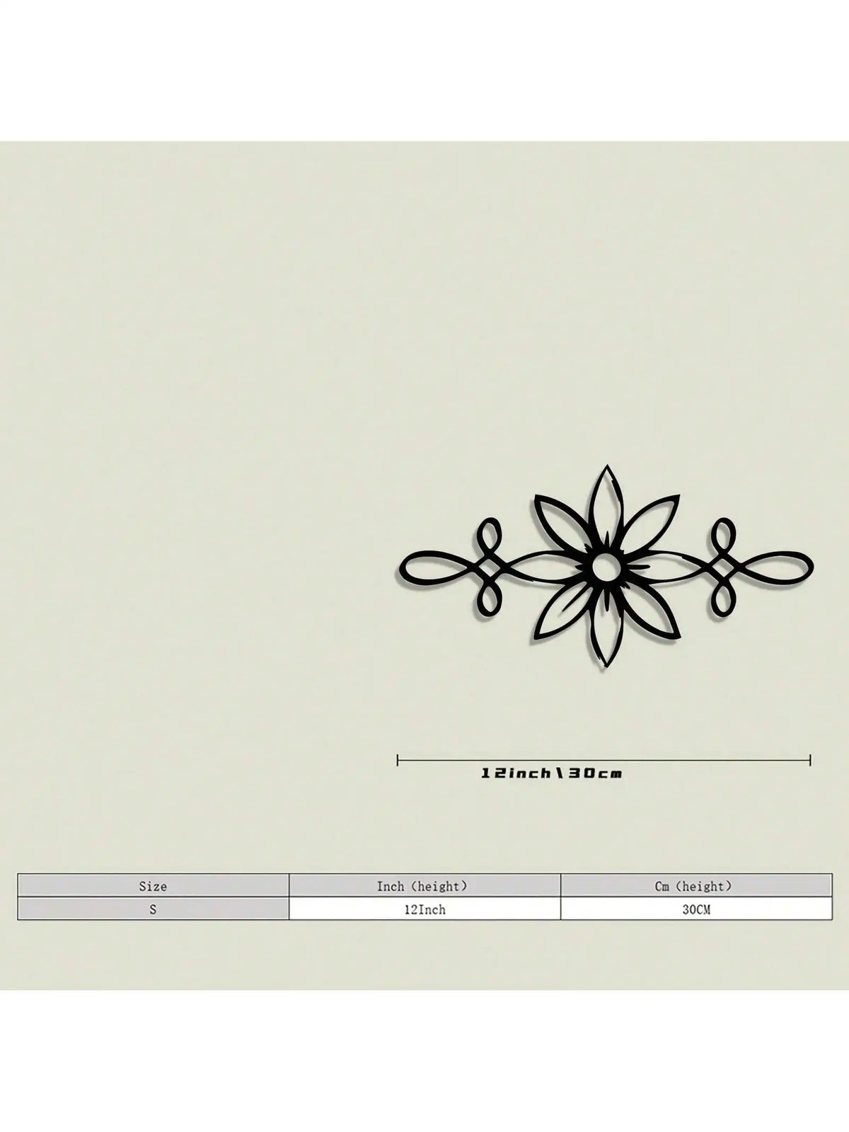 Elegant metal prayer cross wall art featuring a floral design, sized 12 inches by 30 cm.