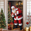 Merry Christmas Party Decoration Door Cover with Santa, Snowman & Reindeer Design