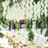 Guirlande de fleurs de wisteria artificielles blanches, décoration suspendue en extérieur