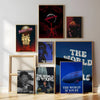 A gallery wall featuring various posters and prints related to the movie Scarface, including a large central piece.