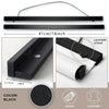 Black magnetic wooden art frame with leather strap and wood material details