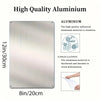 A rectangular aluminum sign, 12 inches by 8 inches, with a brushed silver finish.