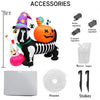 Halloween inflatable skeleton dog with pumpkin and LED lights accessories including water bags ropes and stakes