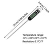 A long, thin digital thermometer with a temperature range of -50°C to +300°C and a resolution of 0.1°C/°F.