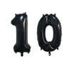 Black foil number balloons 1 and 0 for birthday party decor