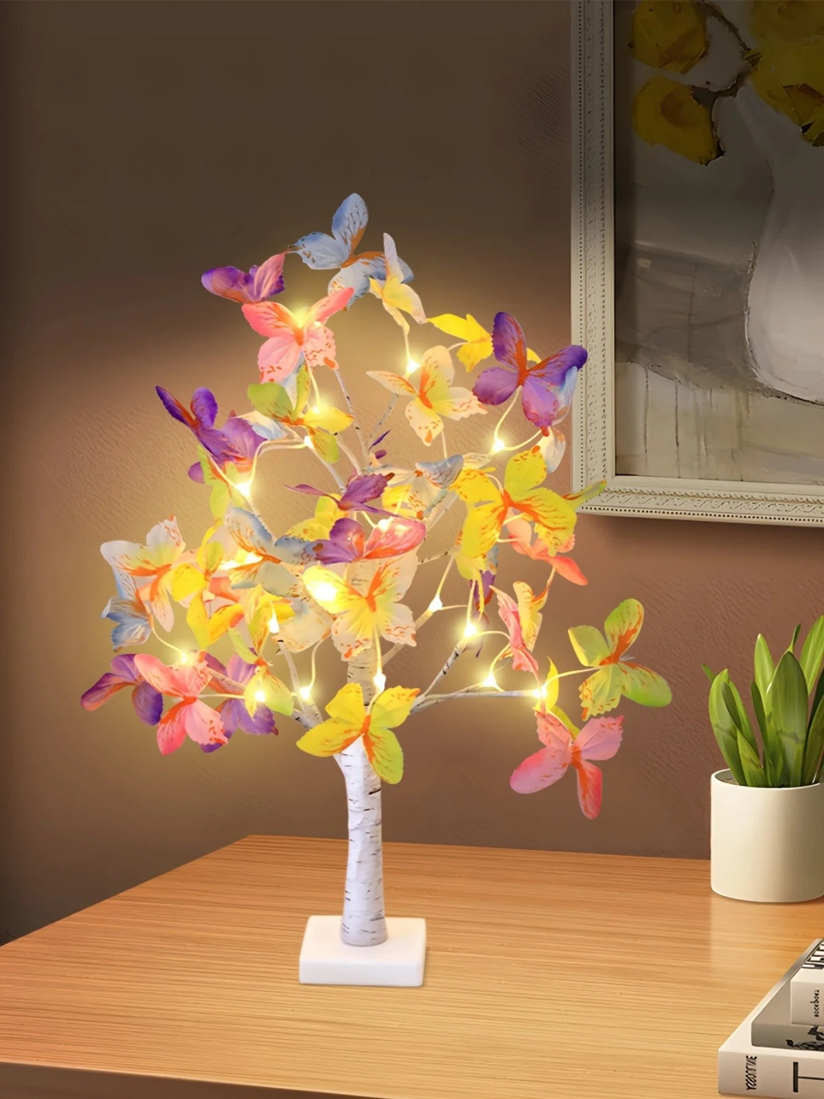 Butterfly Flower Tree Lamp with Warm Glow