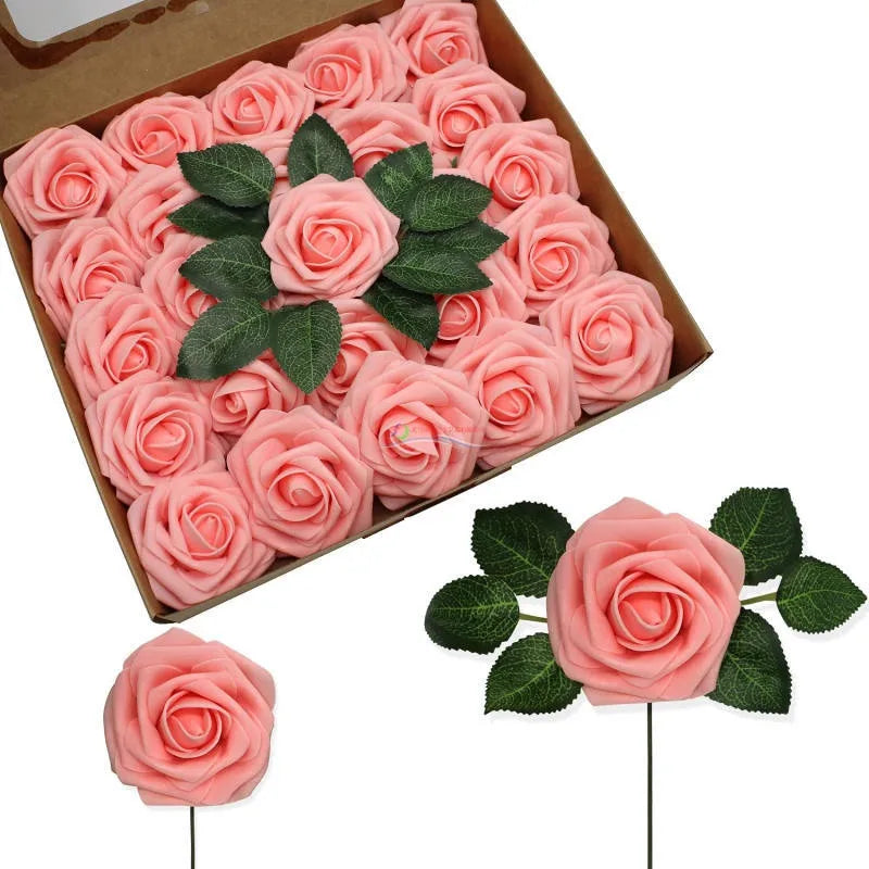 Artificial Foam Roses with Stems for Wedding & Home Décor