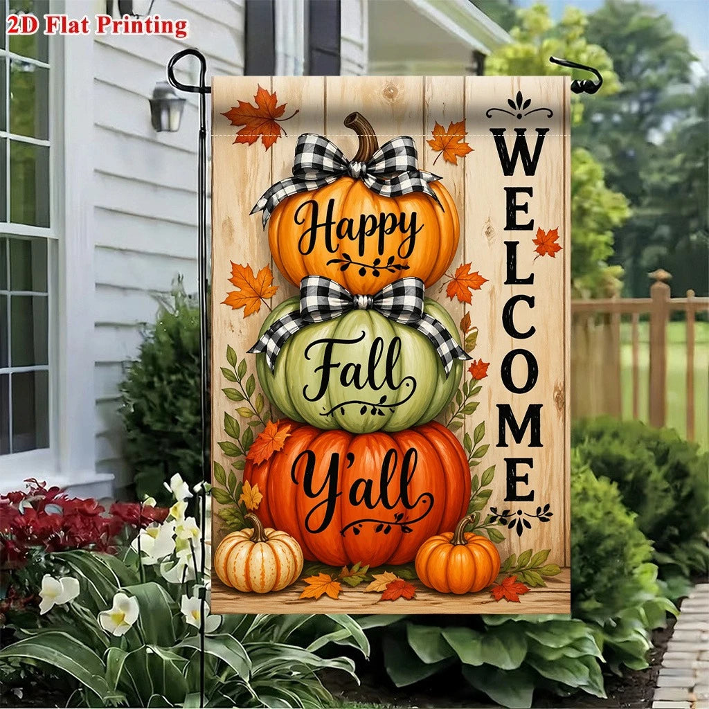 Double-Sided Fall Pumpkins Garden Flag
