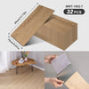 A pack of 32 wood grain peel-and-stick stickers for flooring and walls, showing the texture and size.