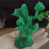 Jade Green Hanuman Statue – Resin Hindu Monkey God Figurine for Home Decor