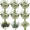 A collection of 30 mixed artificial stems featuring eucalyptus leaves and baby's breath flowers.