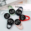 A collection of black LED pocket watches with various colored bands and touch controls displayed on a white background.