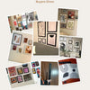 A collection of minimalist heart-shaped canvas wall art pieces in various tones and sizes displayed for buyers show.