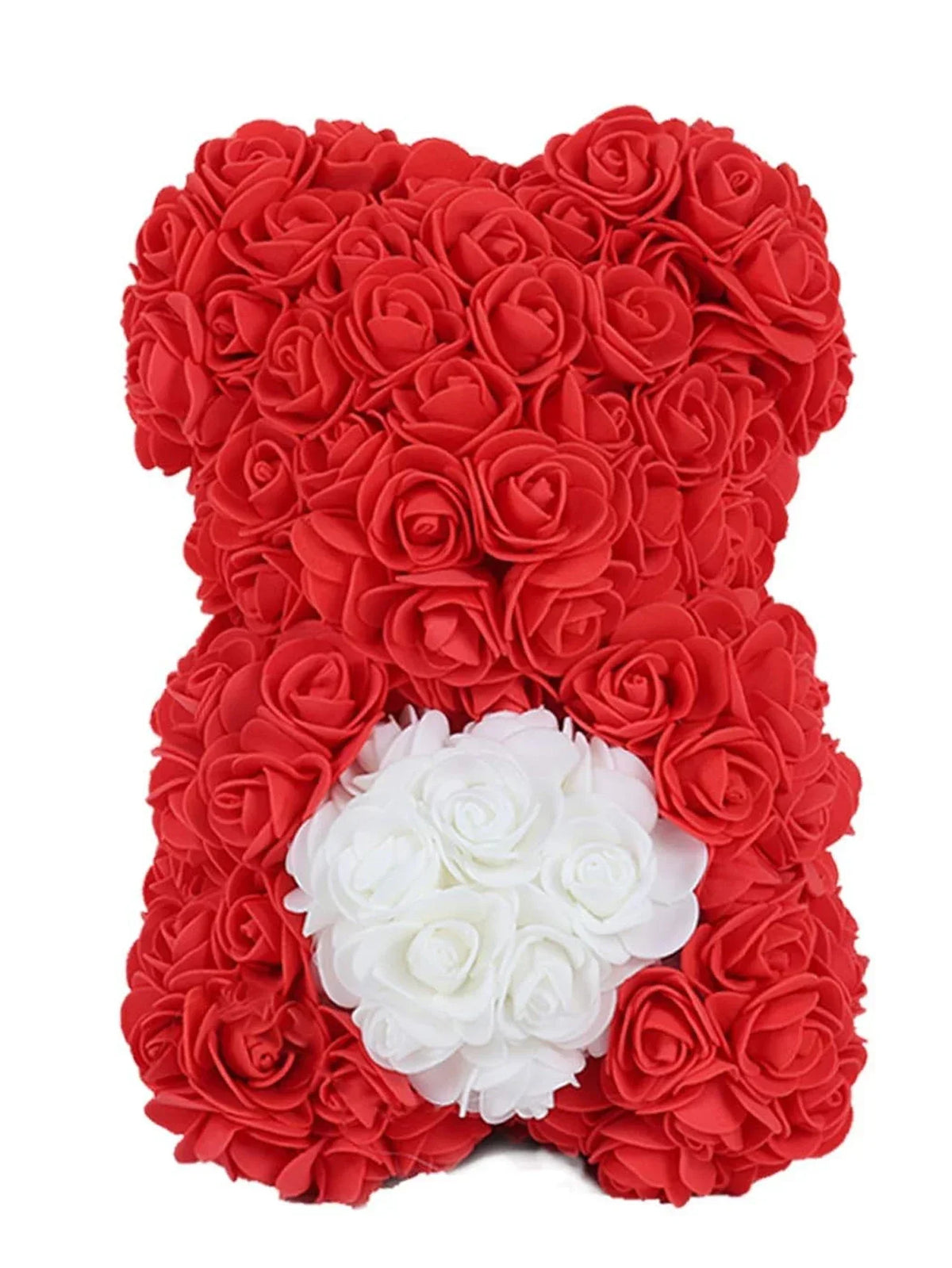 Roter künstlicher Rosen-Teddybär für romantische Dekoration.