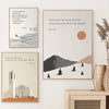 A set of three framed canvas wall art pieces featuring Christian Bible verses and religious imagery.