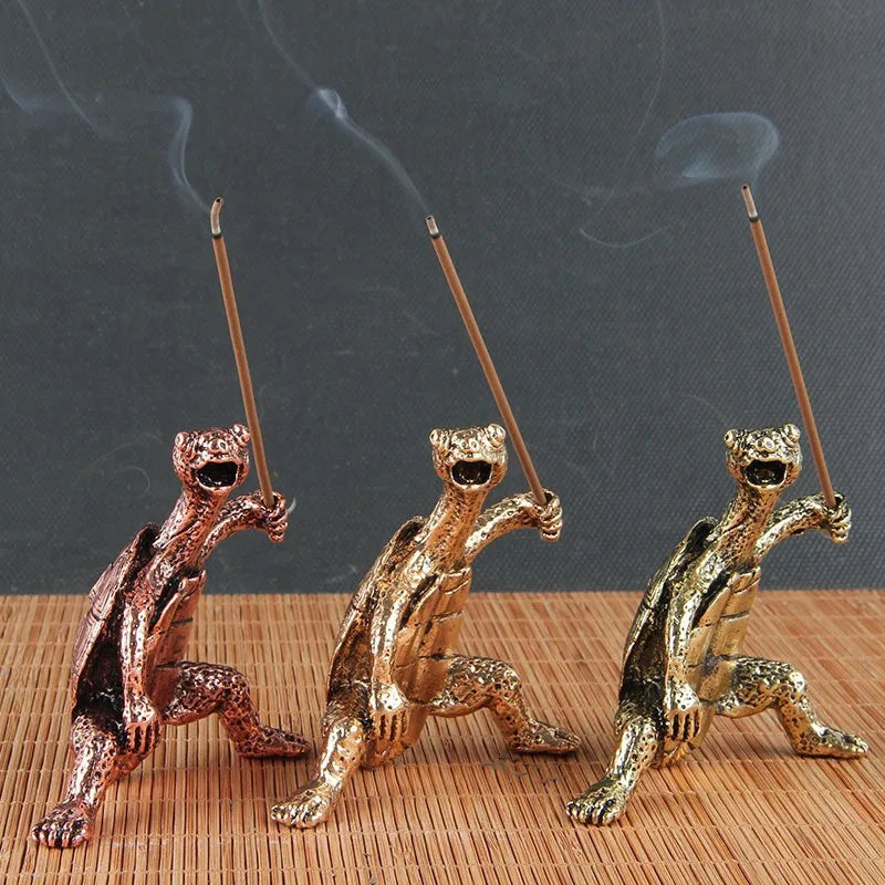 Vintage Bronze Turtle Incense Stick Holder