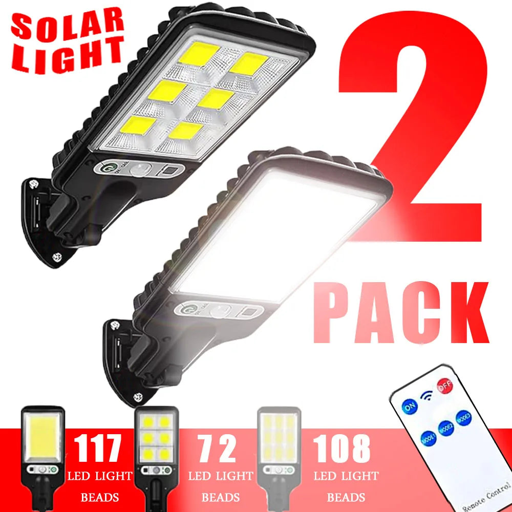 Solar-Powered Motion Sensor Security Light with 108 LEDs
