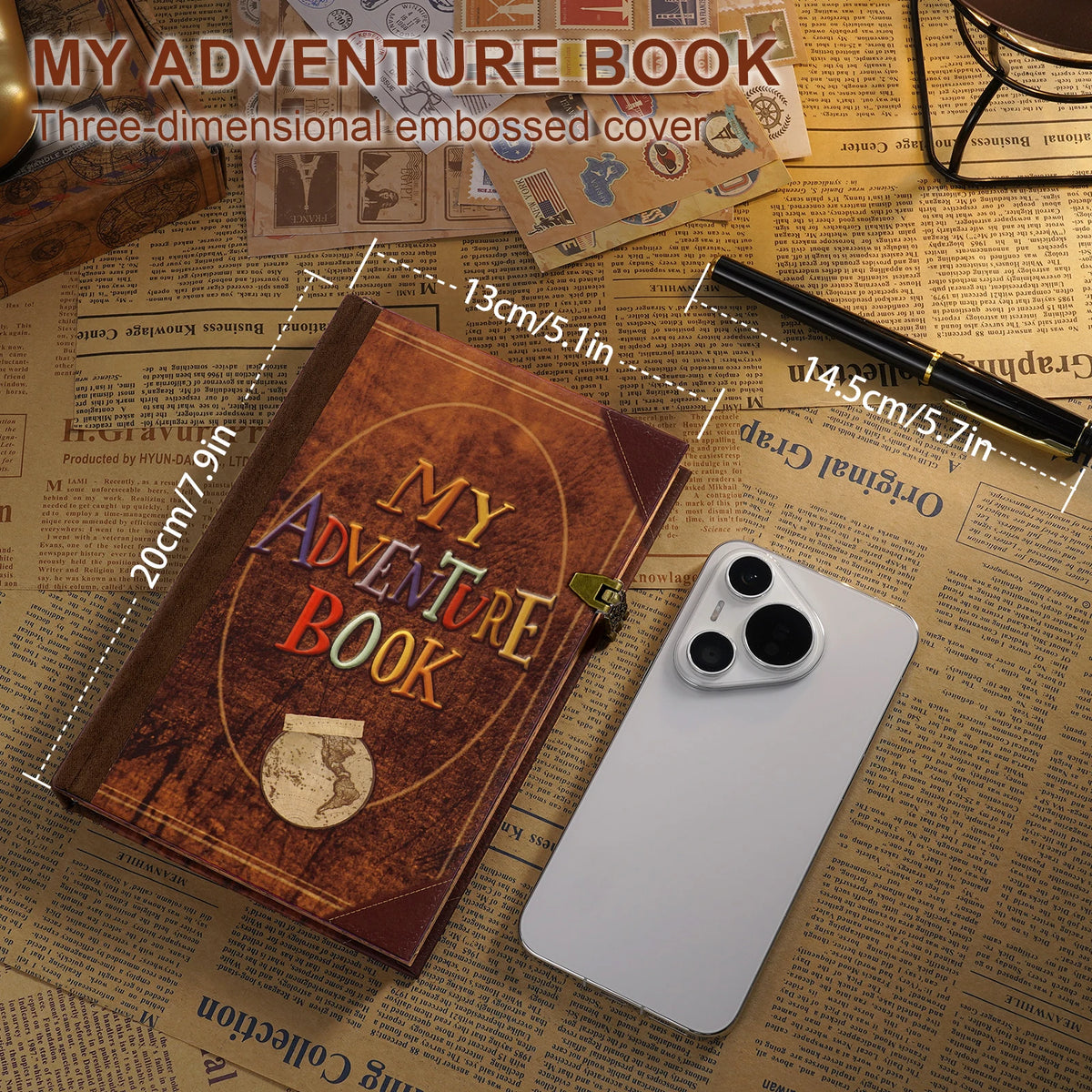 Retro Kraft Paper Adventure Photo Album with Up-Themed Accessories