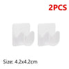 Two white adjustable self-adhesive curtain rod brackets for walls, measuring 4.2x4.2cm each.