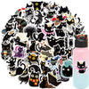 A collection of black star cat PVC stickers for DIY crafts and scrapbooking