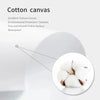Close-up view of a white cotton canvas fabric texture.