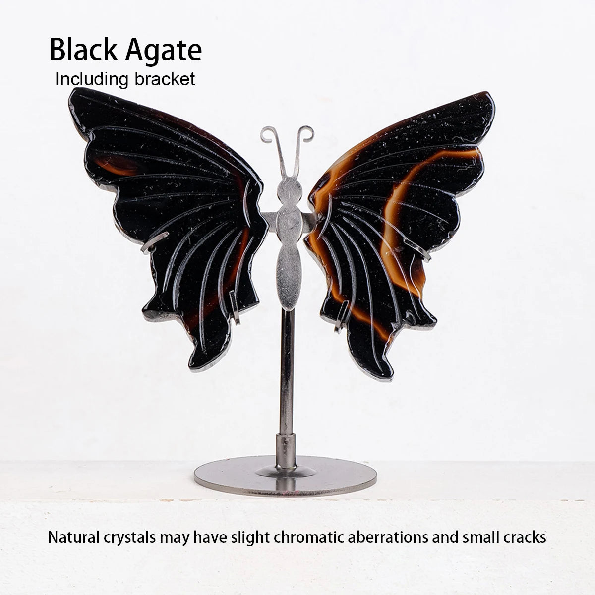 Hand-Carved Natural Amethyst Crystal Butterfly Desk Ornament