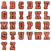 Charms alphabets A to Z for Crocs in orange and black