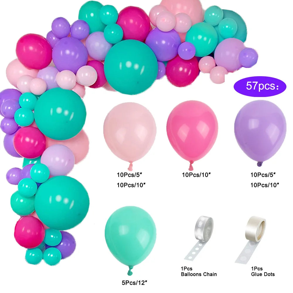 Kit de guirlande de ballons colorés avec ballons et points de colle pour la décoration.