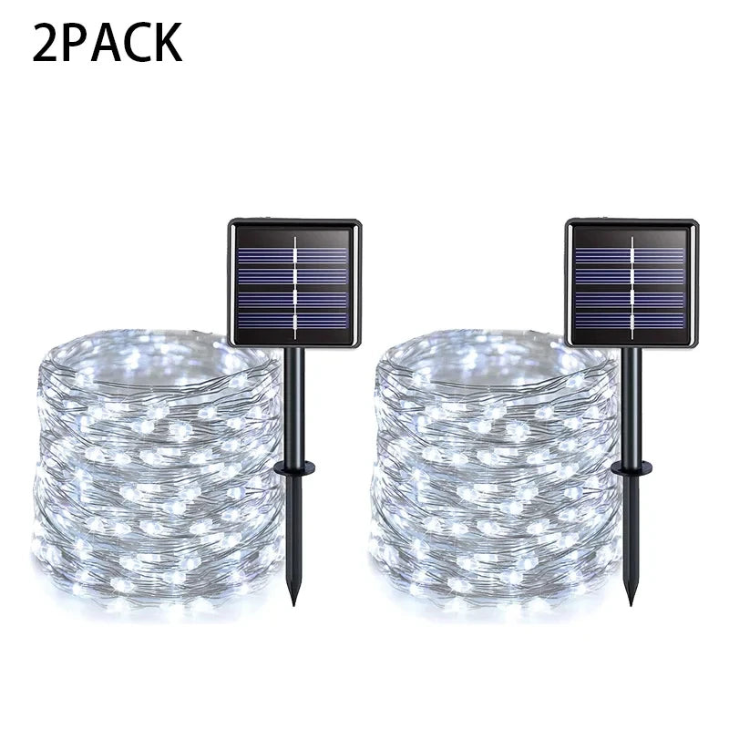 Solar-Powered Outdoor Festoon String Lights with Waterproof Garland Design