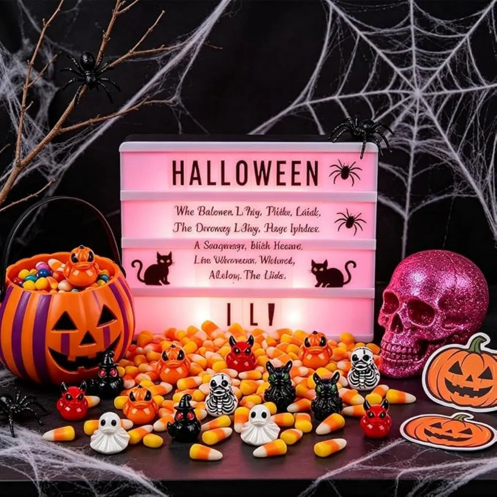 Spooky Mini Duck Figurines for Halloween Decor (Set of 10)