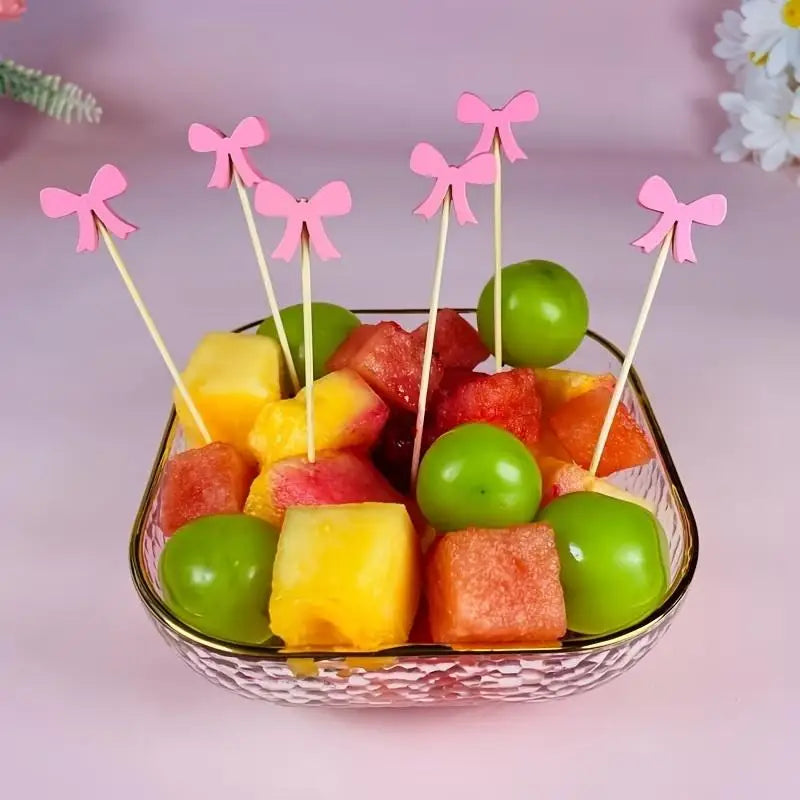 Eco-Friendly Bamboo Cocktail Picks with Cute Toppers (100 Pack)