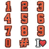 Un ensemble de charms lettres alphabétiques en orange et noir pour Crocs.