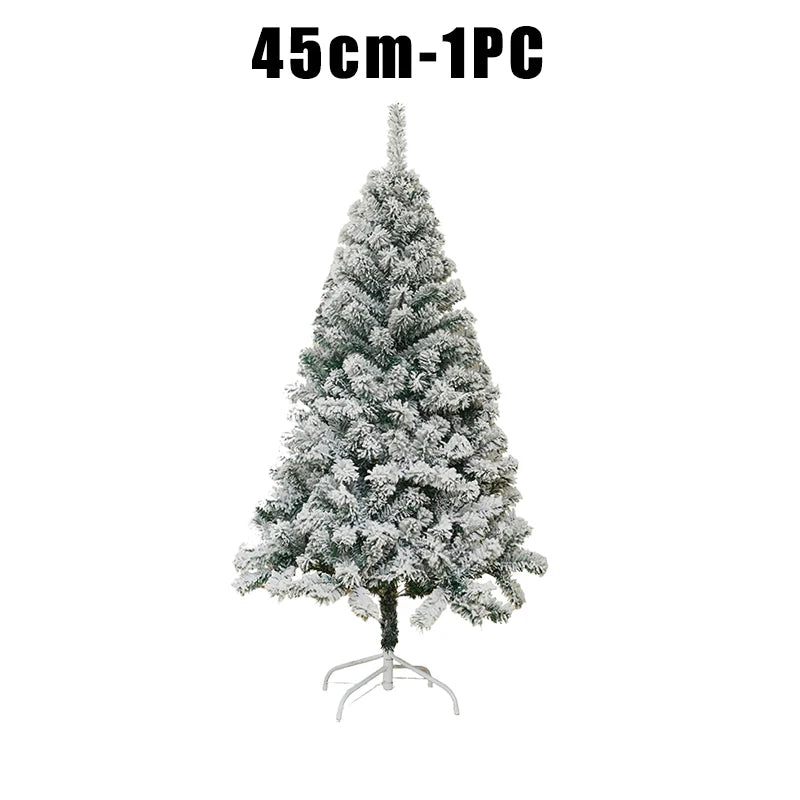 A flocked artificial Christmas tree, 45cm in size, with realistic snowy branches.