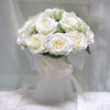 Elegant Silk Rose Bridal Bouquet with Baby's Breath