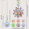 Un ensemble de six fleurs en cristal avec une chaîne et un crochet pour la création