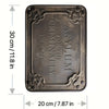 A rectangular, dark metal tin sign with raised lettering that reads ASYLUM FOR THE INSANE.