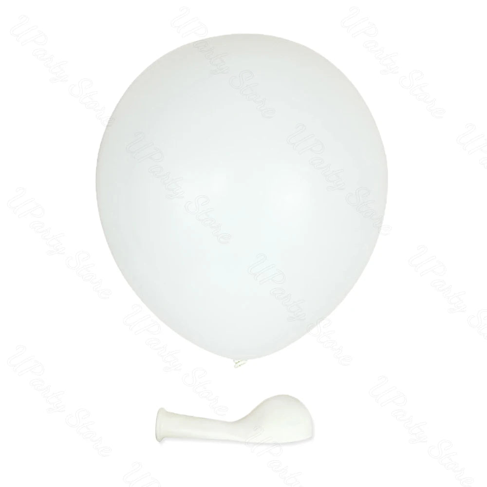 A single white latex balloon is shown against a white background.