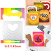 A set of floral love words stencils and stamps in various colors for DIY scrapbooking projects