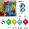 A colorful latex balloon garland kit featuring balloons in red, blue, and green colors.
