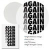 Black and white motivational quote canvas wall art print featuring the text AGAIN AGAIN AGAIN GAIN
