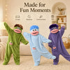Funny Big Mouth Monster Onesie Pajamas – Cozy Coral Fleece Hooded Jumpsuit
