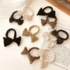 Elegant Bow Hair Ties Set for Women – Soft Stretch Fabric Ponytail Holders