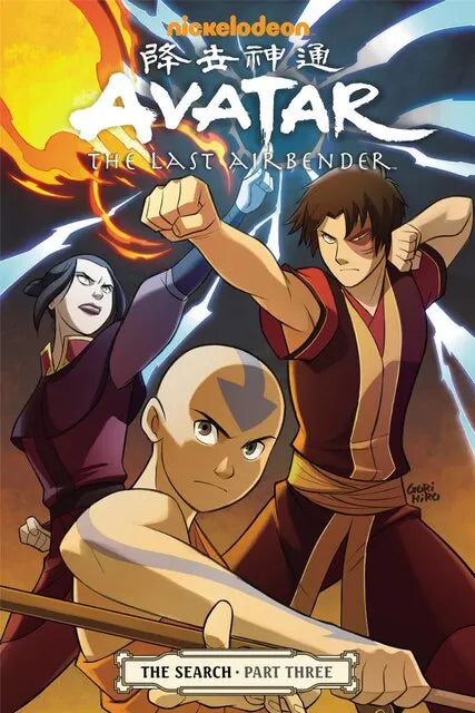 Poster for Avatar The Last Airbender The Search Part Three featuring characters in dynamic action poses
