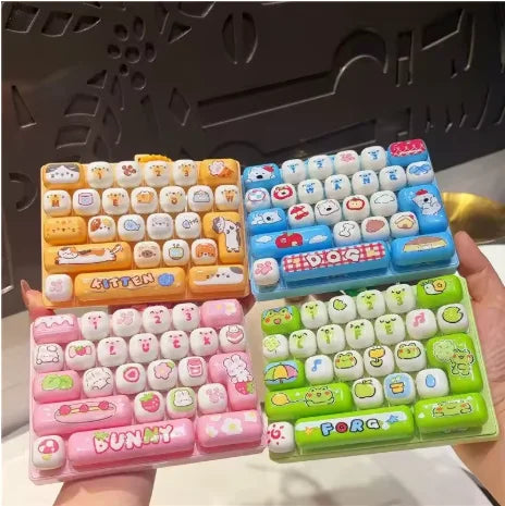 Giant Keycap Fidget Clicker Keychain Set