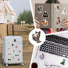 A laptop is shown with various waterproof vinyl decals for personalization stickers on the lid.