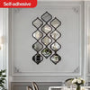 Self-adhesive Moroccan acrylic mirror wall stickers displayed in a white frame.