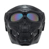 Masque de cosplay crâne noir coupe-vent intégral avec un viseur brillant et réfléchissant