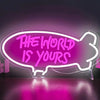 Dimmable LED Neon Sign – The World Is Yours